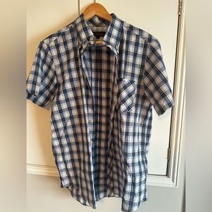 Ben Sherman Men's Plaid Check Short Sleeve Shirt